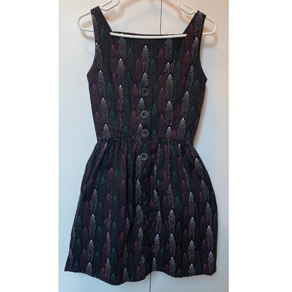 NWT Nooworks Small Sweet Pleats Comet Print dress - Picture 3 of 7